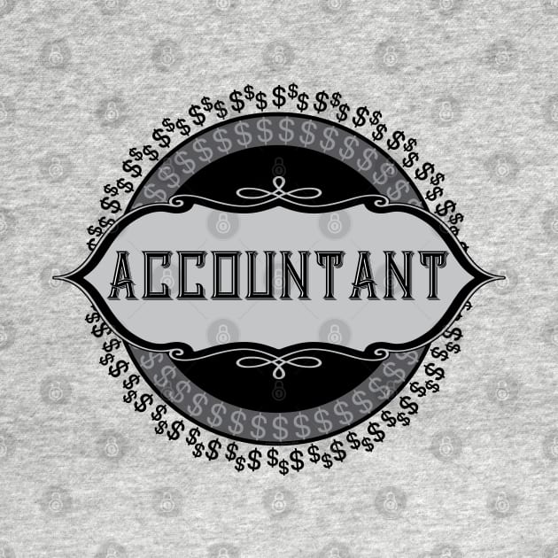 Accountant Dollar Signs Emblem by Barthol Graphics
